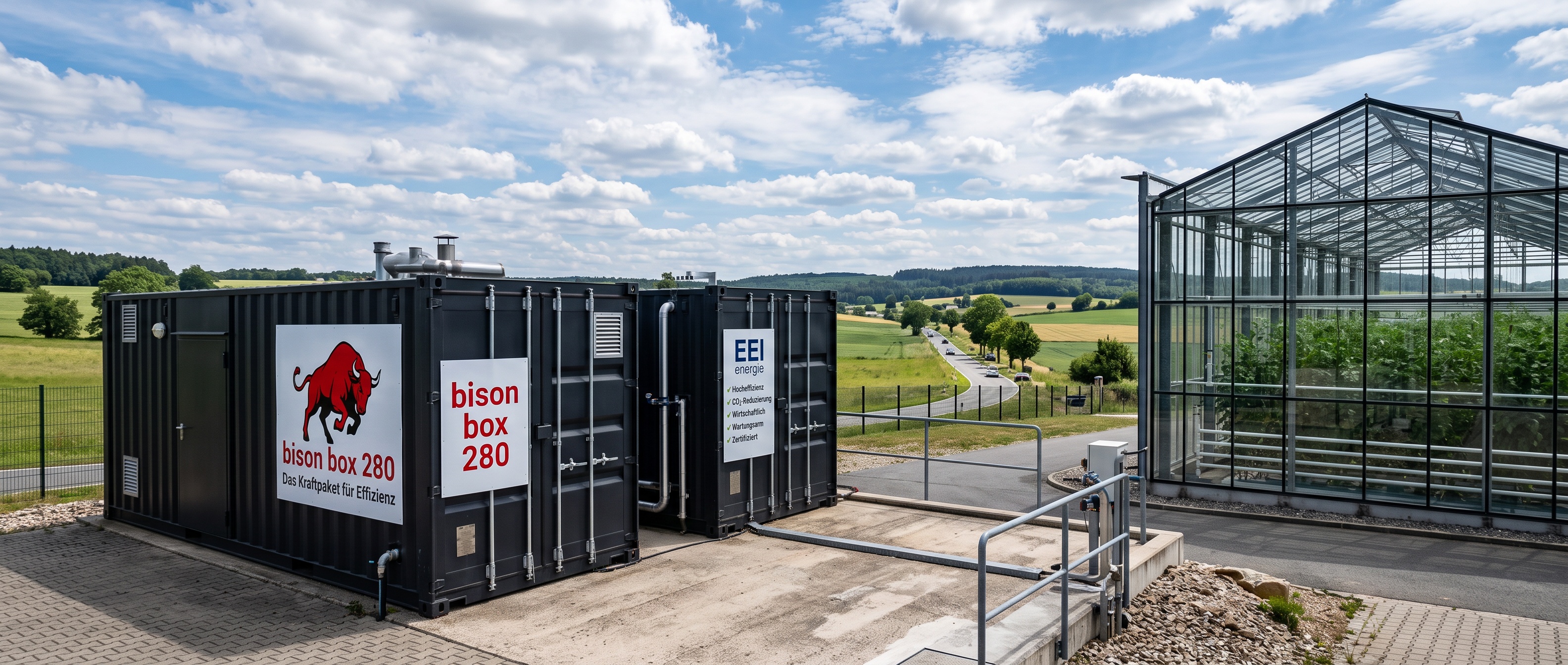 Bison Box 280 Containerlösung auf einem Betriebsgelände