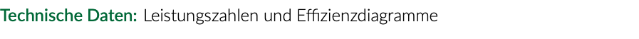 Technische Daten: Leistungszahlen und Effizienzdiagramme